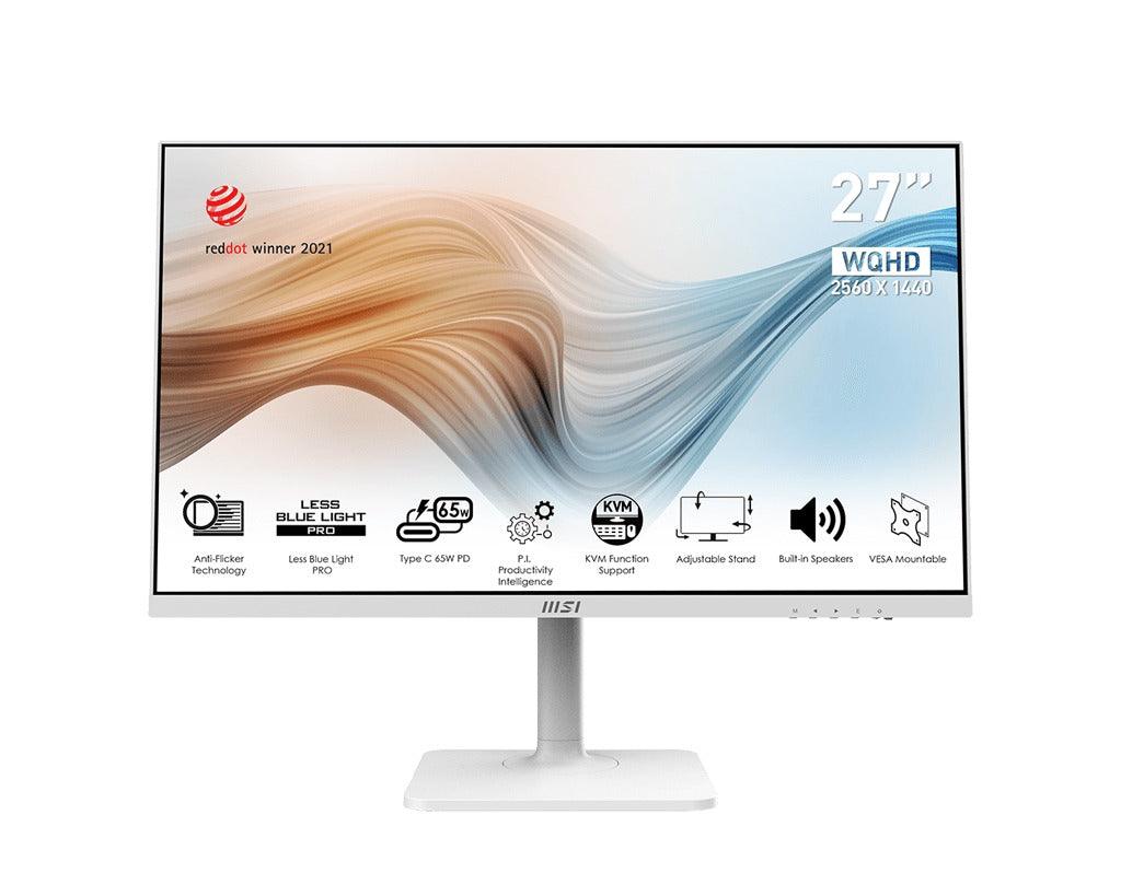 MSI Modern MD272QPW 27” WQHD Business & Productivity Monitor (White) - DataBlitz