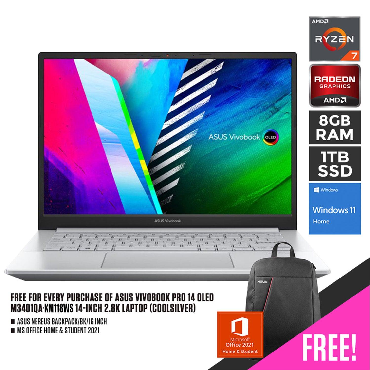 ASUS VIVOBOOK PRO 14 OLED M3401QA-KM11WS LAPTOP (COOLSILVER)