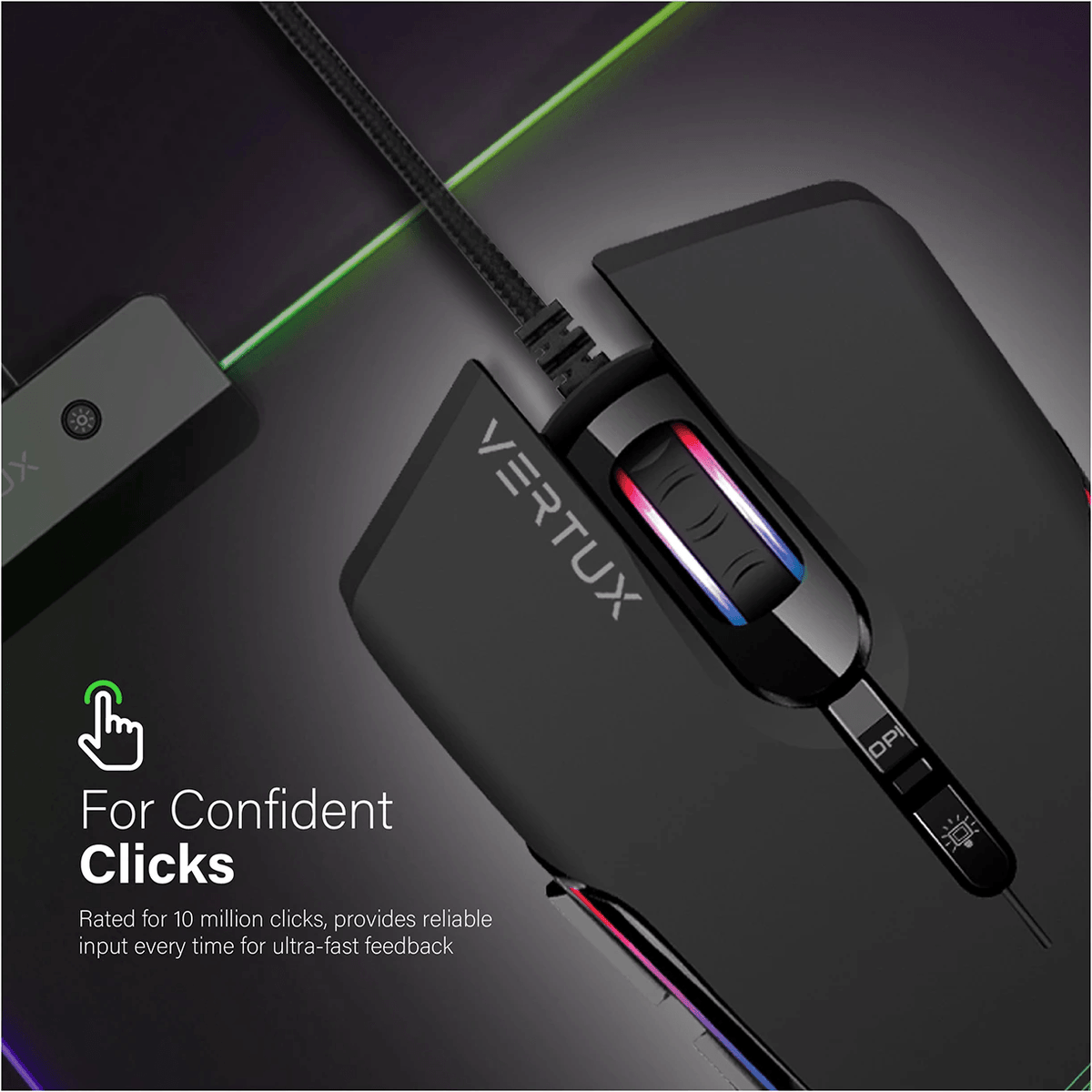 VERTUX Assaulter Gamecharged Lightweight Gaming Mouse Black - DataBlitz