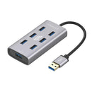 PROMATE EZHUB-7 USB 3.0 PORTS ALUMINUM ALLOY USB HUB WITH DUAL INPUT (BLACK) - DataBlitz