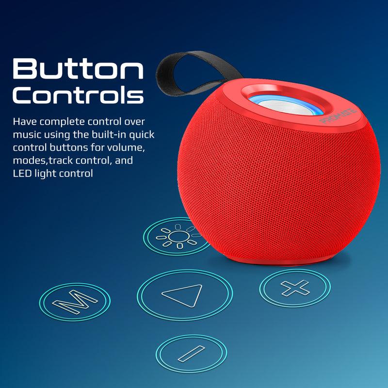 Promate Juggler Lumiflux Wireless High-Definition Speaker (Red) - DataBlitz