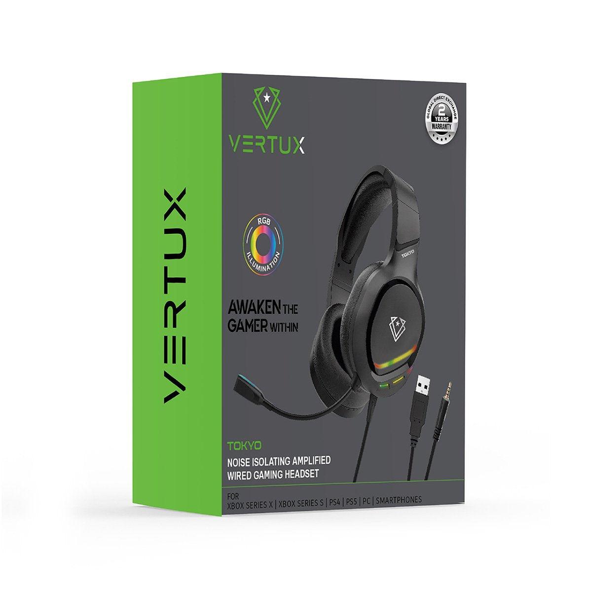 VERTUX TOKYO NOISE ISOLATING AMPLIFIED WIRED GAMING HEADSET (BLACK) (XBOXSX/XBOXONE/PS5/PS4/PC/SWITCH/MOBILE) - DataBlitz