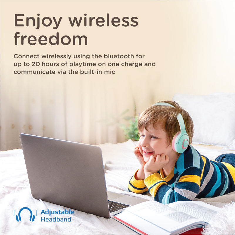 Promate Coddy Hi-Definition Safe Audio Wireless Headphone (Bubblegum)