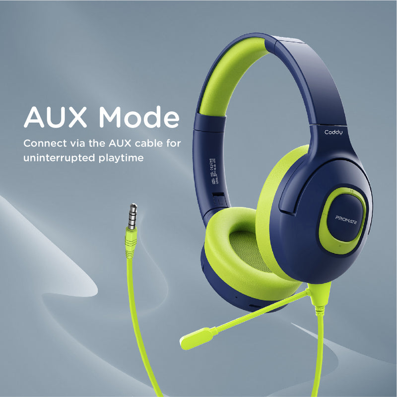 Promate Coddy Hi-Definition Safe Audio Wireless Headphone (Emerald)
