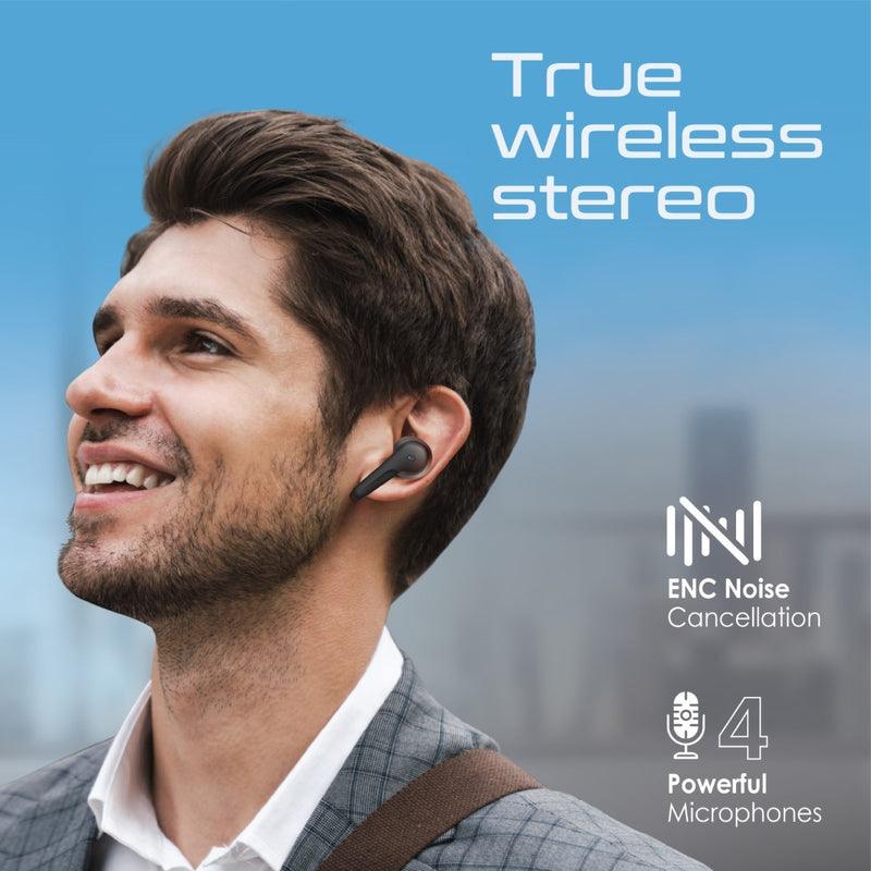 Promate Freepods-3 High Definition ENC Earphones With Intellitouch (Black) - DataBlitz