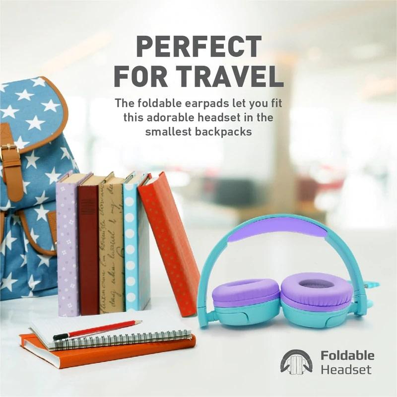 PROMATE JEWEL HD STEREO KIDSAFE WIRED HEADSET (AQUA) - DataBlitz