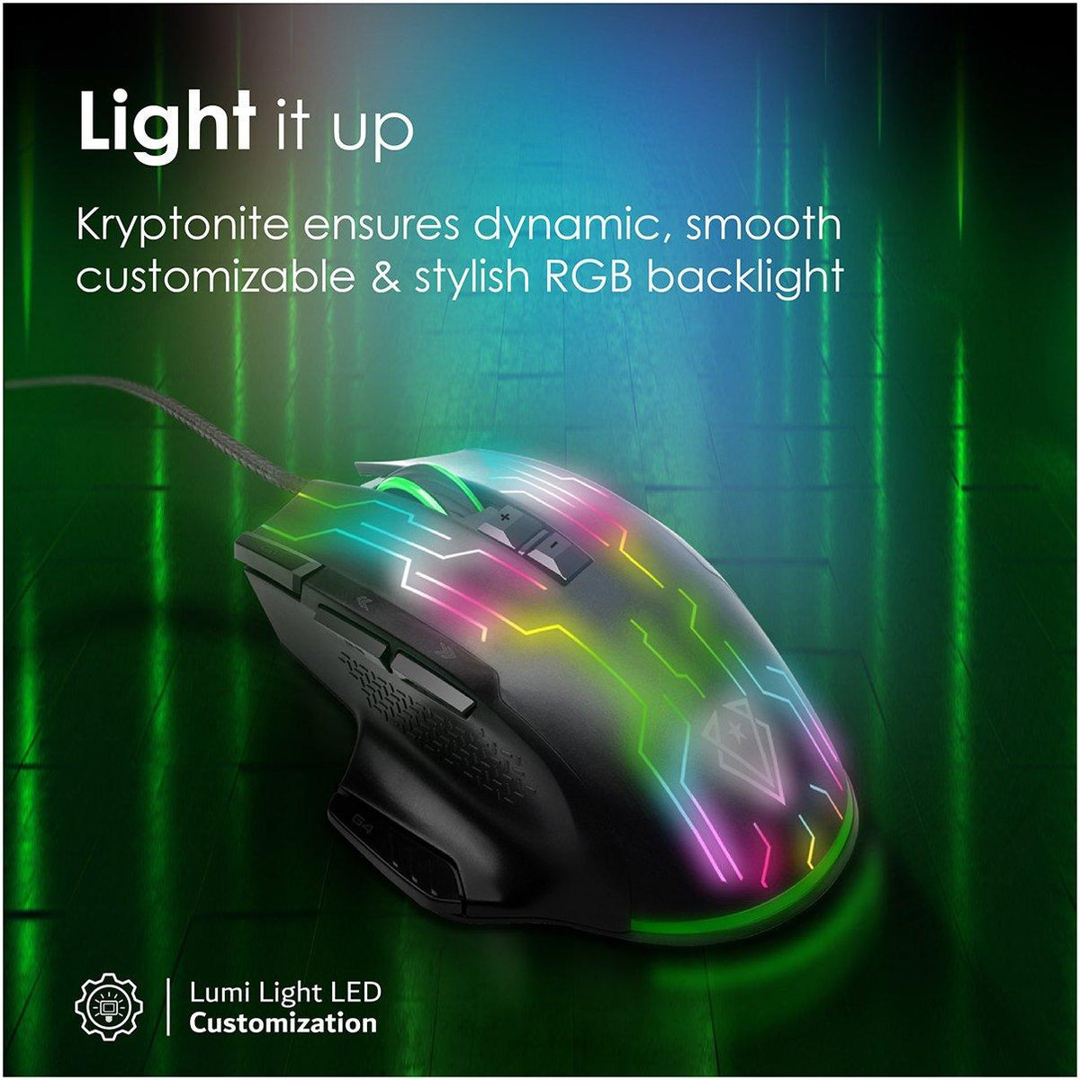 VERTUX KRYPTONITE SUPERIOR QUICK PERFORMANCE WIRED GAMING MOUSE BLACK - DataBlitz