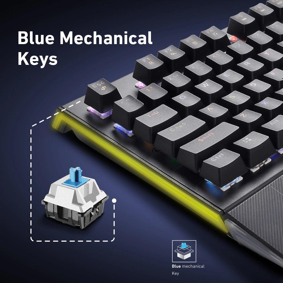 Vertux Toucan Pro-Gamer Mechanical Wired Gaming Keyboard (Blue Mechanical Key) - DataBlitz
