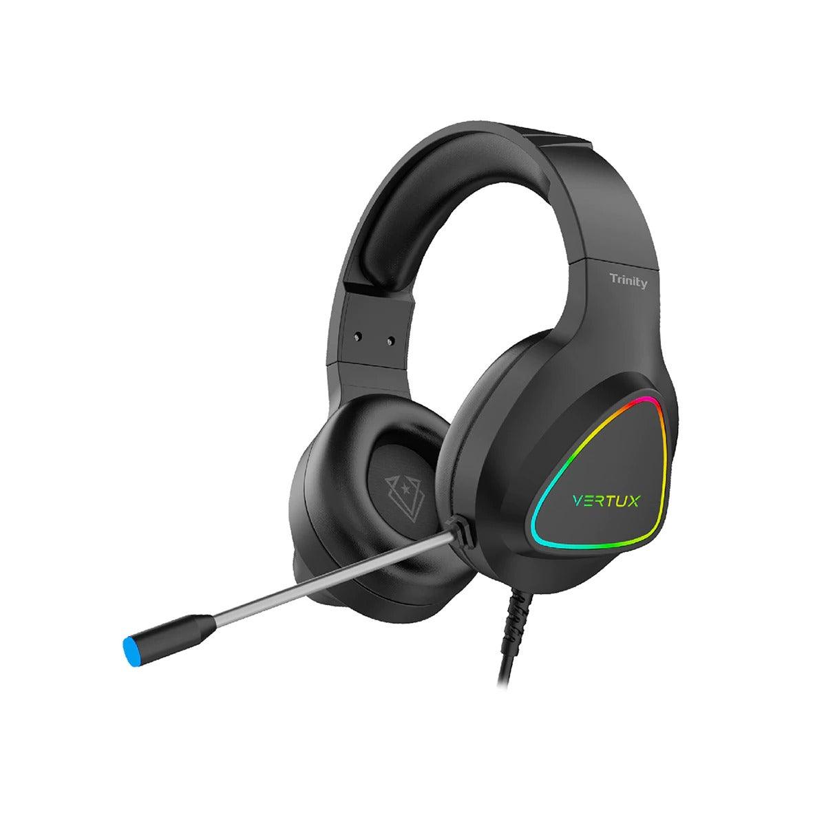 VERTUX TRINITY STEREO IMMERSIVE PRO GAMING OVER-EAR WIRED HEADPHONE (BLACK) - DataBlitz