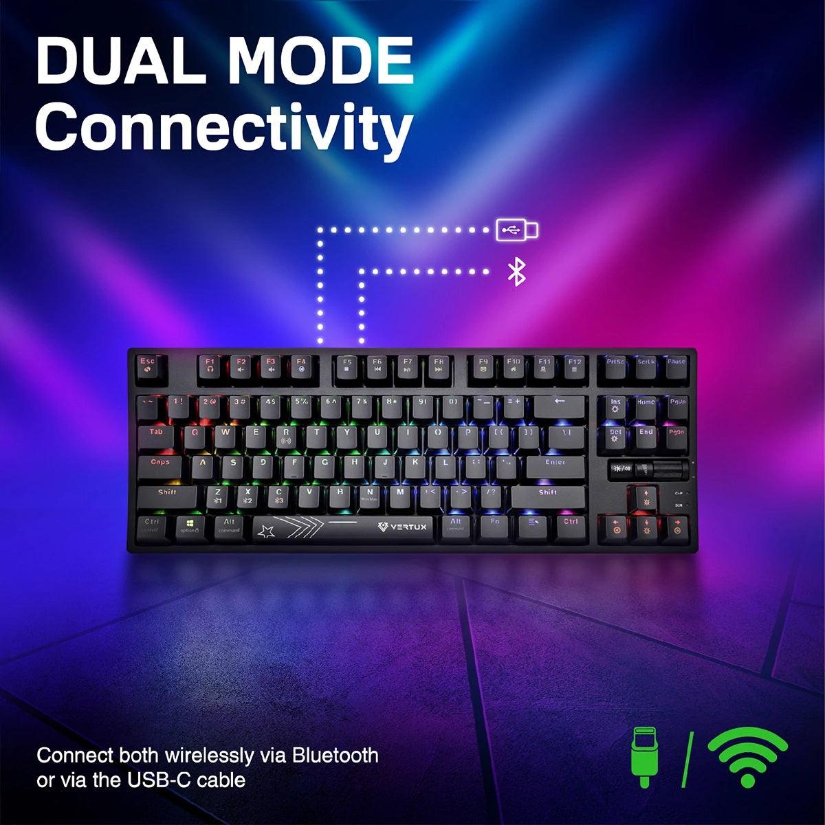 VERTUX VERTUPRO-80 HYPERSPEED TENKEYLESS MECHANICAL KEYBOARD (BLACK) - DataBlitz