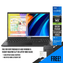 ASUS Vivobook 15 X1500EP-BQ542WS Laptop (Indie Black) | 15.6" FHD | Intel Core i7 1165G7 | 8GB DDR4 | 512GB SSD | GeForce MX330 | WIN11 + MS Office Home and Student + ASUS BP1504 Casual Backpack - DataBlitz