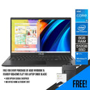 Asus Vivobook 15 X1500EP-BQ543WS Laptop (Indie Black) | 15.6" FHD | i5-1135G7 | 8 GB DDR4 | 512 GB SSD | MX330 | Windows 11 Home | MS Office Home & Student 2021 | Asus BP1504 Casual Backpack - DataBlitz