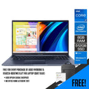 Asus Vivobook 15 X1502ZA-BQ167WS Laptop (Quiet Blue) | 15.6" FHD |  i7-1260P | 8GB DDR4 | 512 GB SSD | Intel® UHD Graphics | Windows 11 Home | MS Office Home & Student 2021 | Asus BP1504 Casual Backpack - DataBlitz