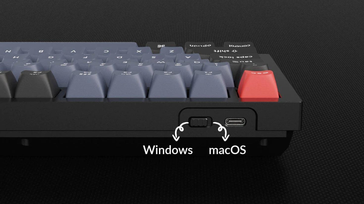Keychron Q3 QMK Custom Mechanical Fully Assembled Carbon Black Knob Wired Keyboard (Red Switch) (Q3M1) - DataBlitz