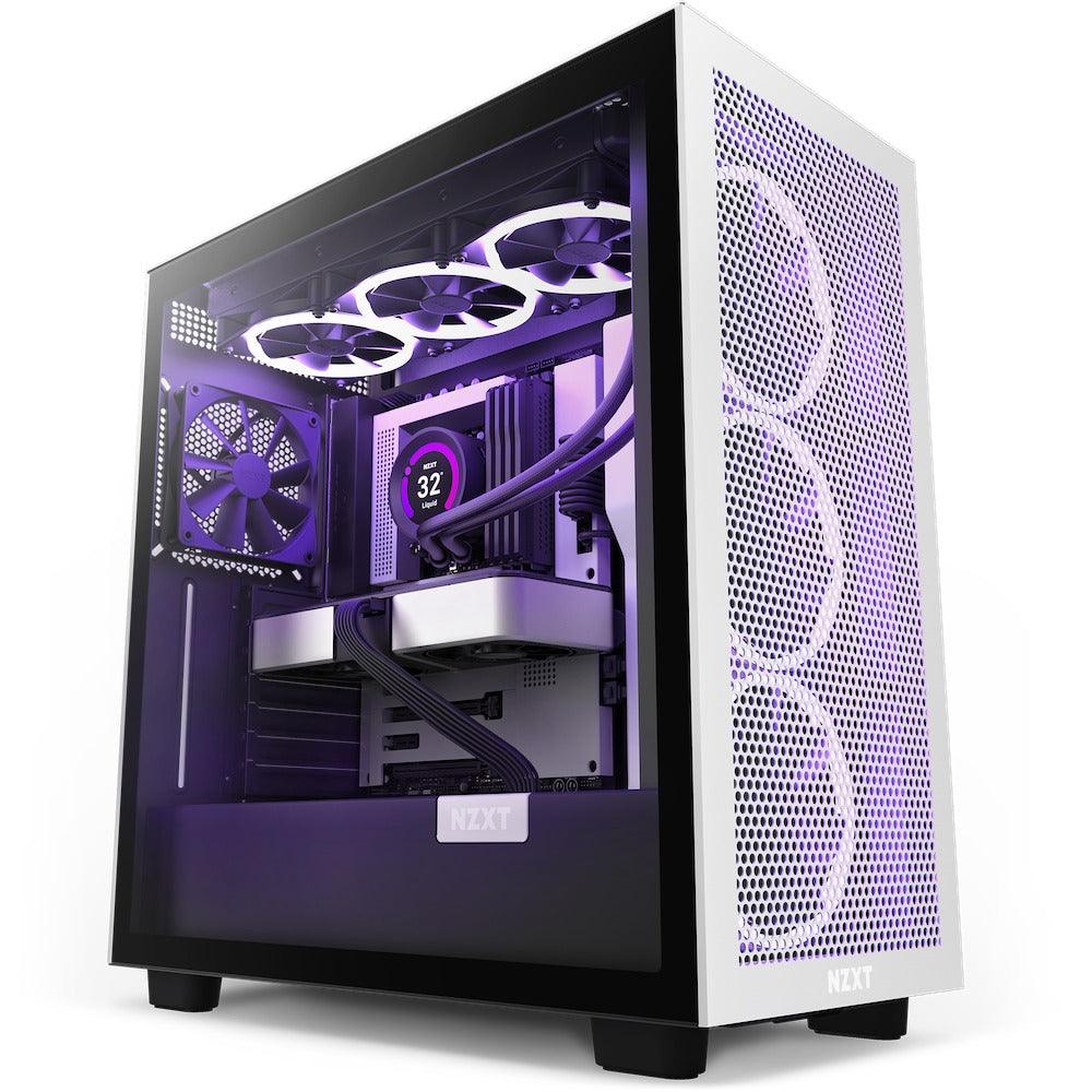 NZXT H7 Flow Mid-Tower Airflow Case (Matte Black/Matte White) (CM-H71FG-01) - DataBlitz