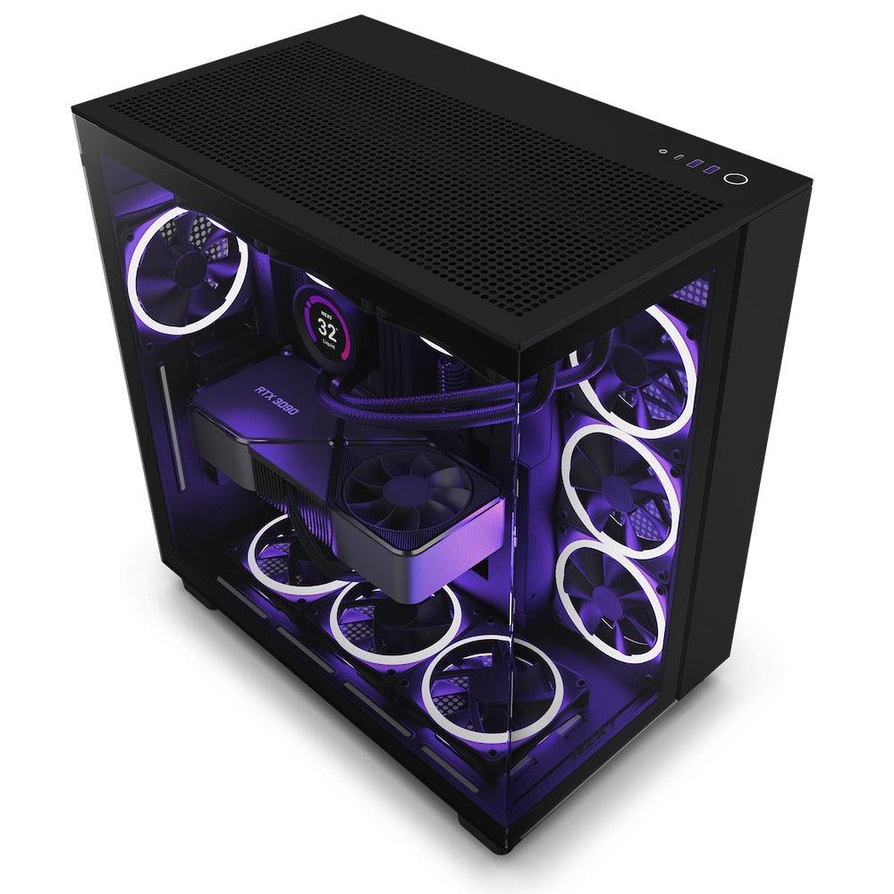 NZXT H9 Flow Dual-Chamber Mid-Tower AirFlow Case (Matte Black) (CM-H91FB-01) - DataBlitz