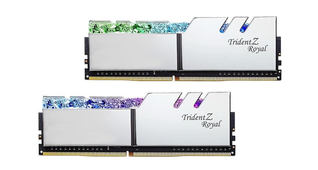 G.Skill Trident Z Royal RGB 16GB (2 X 8GB) DDR4 3600MHZ Memory (Silver) (F4-3600C18D-16GTRS) - DataBlitz