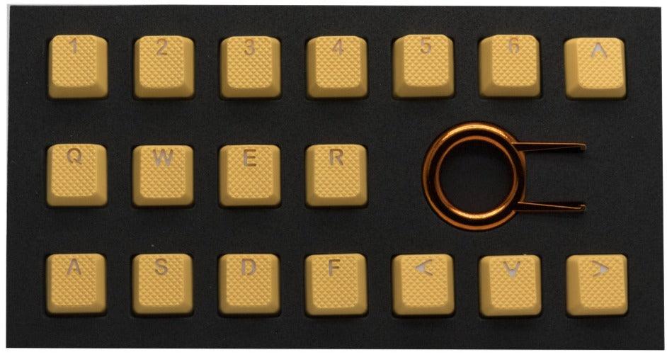 TAIHAO RUBBER DOUBLE SHOT BACKLIT GAMING KEYCAPS SET FOR CHERRY MX SWITCH TYPE (18-KEYS) (NEON ORANGE) - DataBlitz