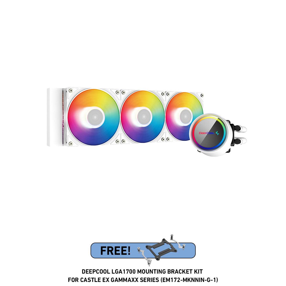 Deepcool GAMMAXX L360 A-RGB WH 360MM Liquid CPU Cooler (White) (DP-H12CF-GL360-ARGB-WH)+Deepcool LGA1700 Mounting Bracket Kit - DataBlitz