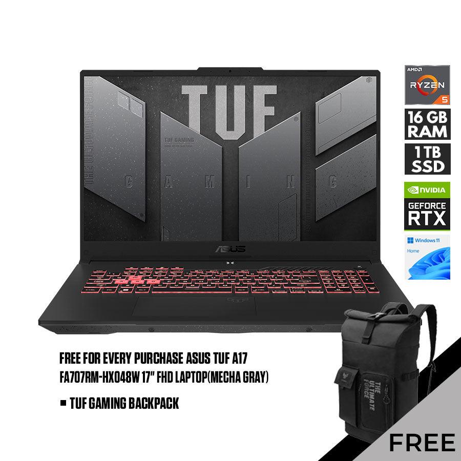 ASUS TUF Gaming A17 (2022) FA707RM-HX048W (Mecha Gray) | 17" | AMD Ryzen™ 7 6800H | 8GB DDR5 | 1TB SSD | RTX3060 | WIN11 + TUF Gaming Backpack - DataBlitz