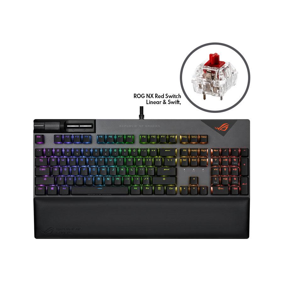 ASUS ROG Strix Flare II Mechanical Gaming Keyboard (ROG NX Red Switch  Linear & Swift)