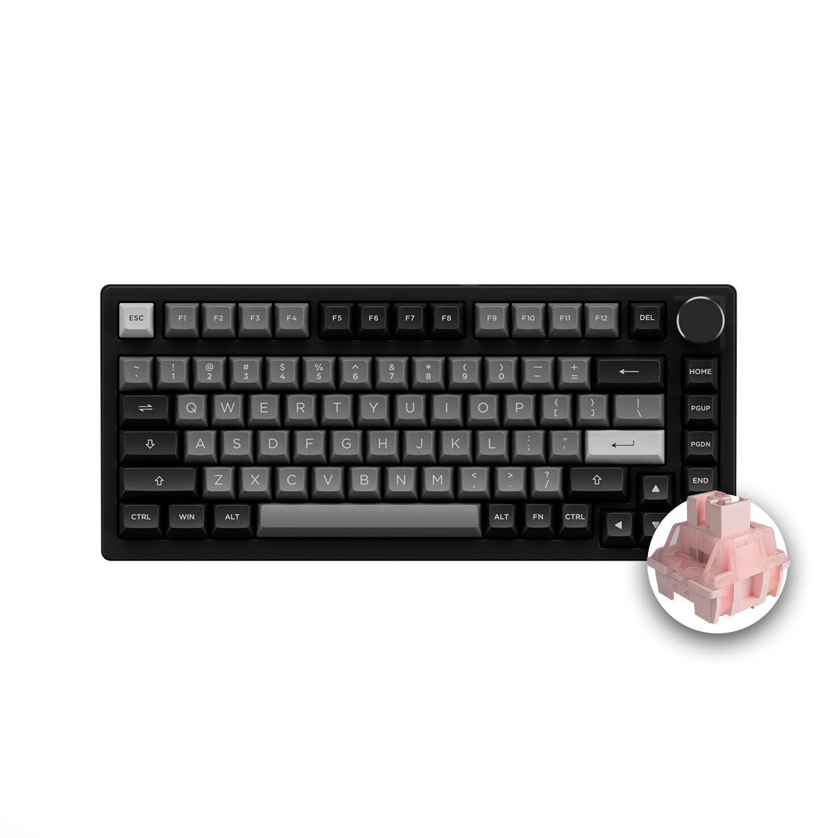AKKO PC75B Plus Black & Silver RGB Mechanical Keyboard (AKKO CS Jelly Pink) - DataBlitz