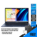 Asus Vivobook 14 X1402ZA-AM317WS Laptop (Quiet Blue) | 14”  FHD | i5-1240P | 8GB RAM | 512GB SSD | Intel® UHD Graphics | Windows 11 Home | MS Office Home & Student 2021 | ASUS BP1504 Casual Backpack - DataBlitz