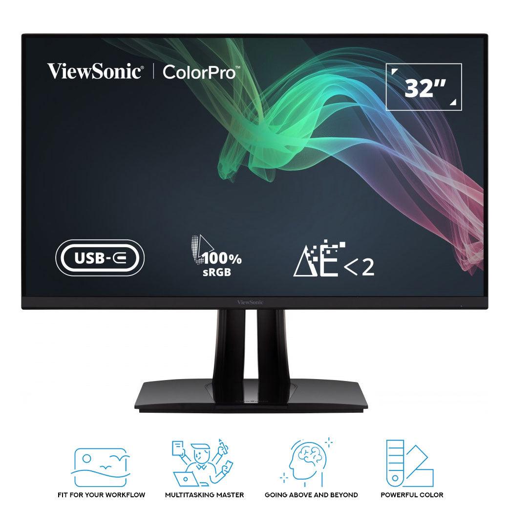 VIEWSONIC VP3256-4K Colorpro 32" 4K UHD Pantone Validated 100% SRGB & Factory Pre-Calibrated Monitor WITH 60W USB-C - DataBlitz