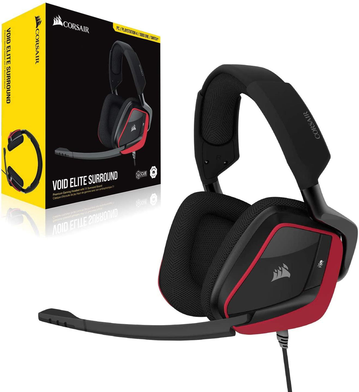 CORSAIR VOID ELITE SURROUND PREMIUM GAMING HEADSET WITH 7.1 SURROUND SOUND CHERRY (PC/PS4/XB1/NSW) - DataBlitz