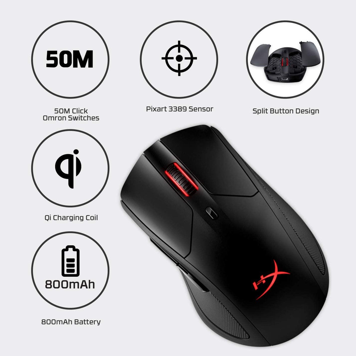 HYPERX PULSEFIRE DART RGB WIRELESS GAMING MOUSE - DataBlitz