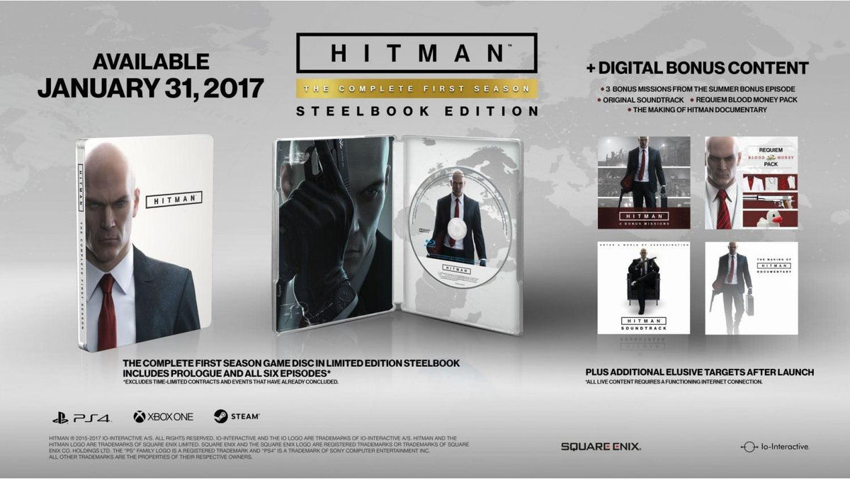 PS4 HITMAN THE COMPLETE FIRST SEASON STEELBOOK EDITION REG.2 - DataBlitz