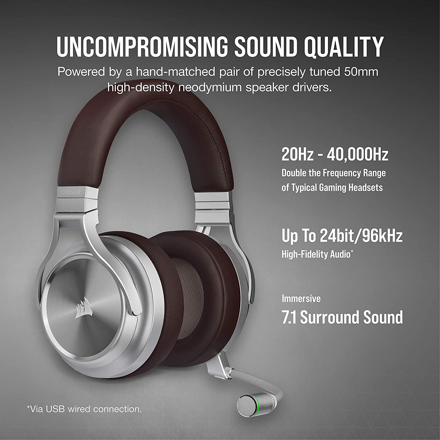 CORSAIR VIRTUOSO RGB WIRELESS SE HIGH FIDELITY GAMING HEADSET WITH 7.1 SURROUND SOUND (ESPRESSO) - DataBlitz
