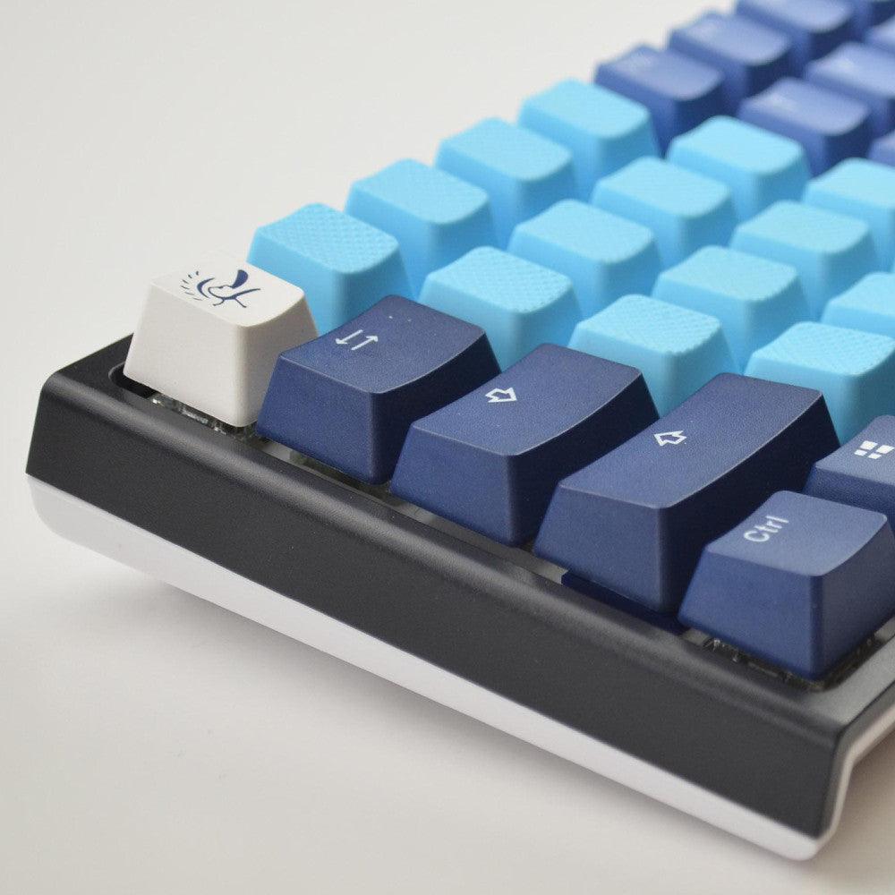 TAIHAO RUBBER DOUBLE SHOT BACKLIT GAMING KEYCAPS SET FOR CHERRY MX SWITCH TYPE (18-KEYS) (NEON BLUE) - DataBlitz