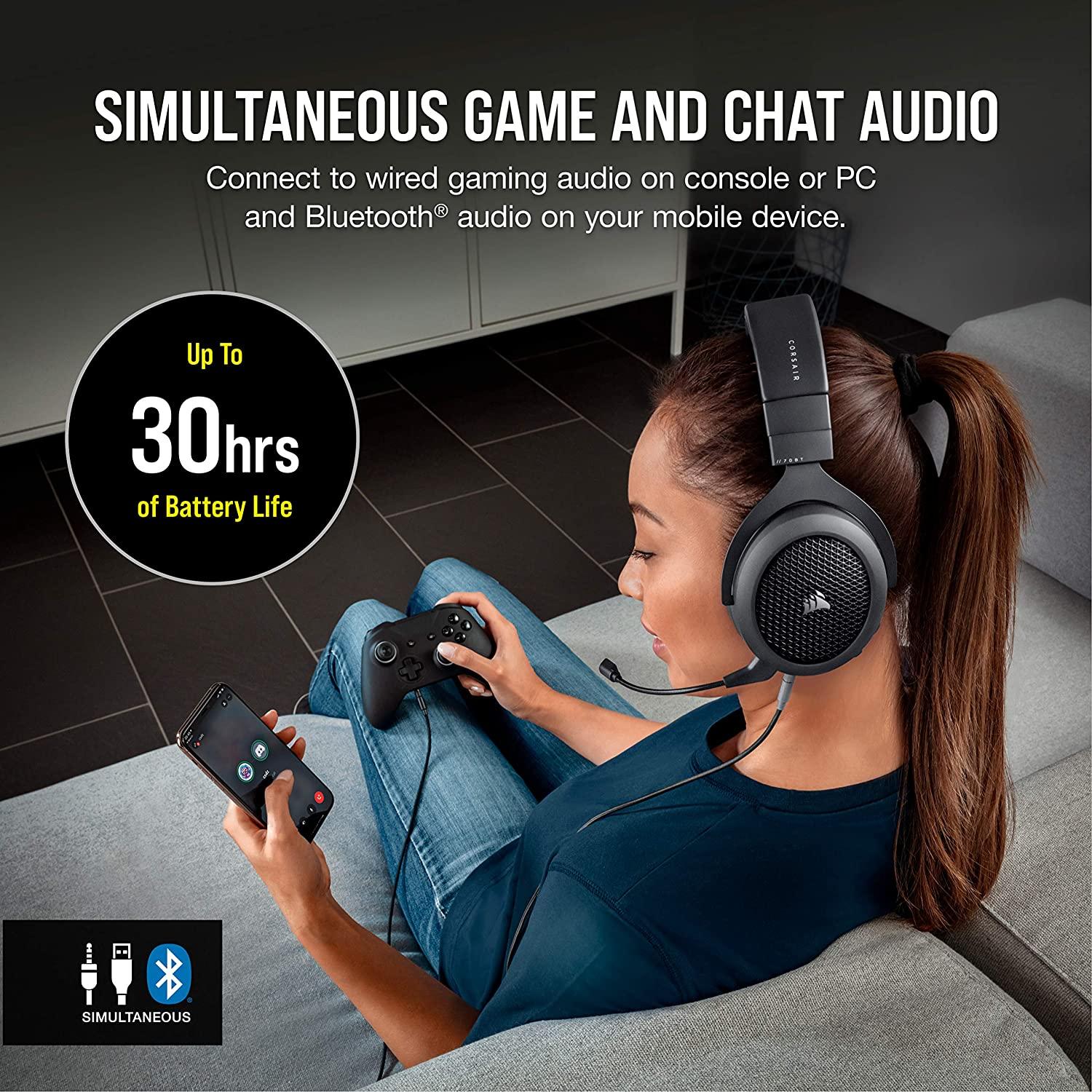CORSAIR HS70 BLUETOOTH MULTI-PLATFORM GAMING HEADSET - DataBlitz