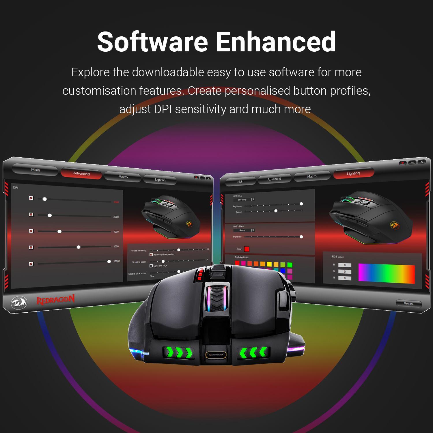REDRAGON SNIPER PRO WIRED & WIRELESS GAMING MOUSE (M801P-RGB) - DataBlitz