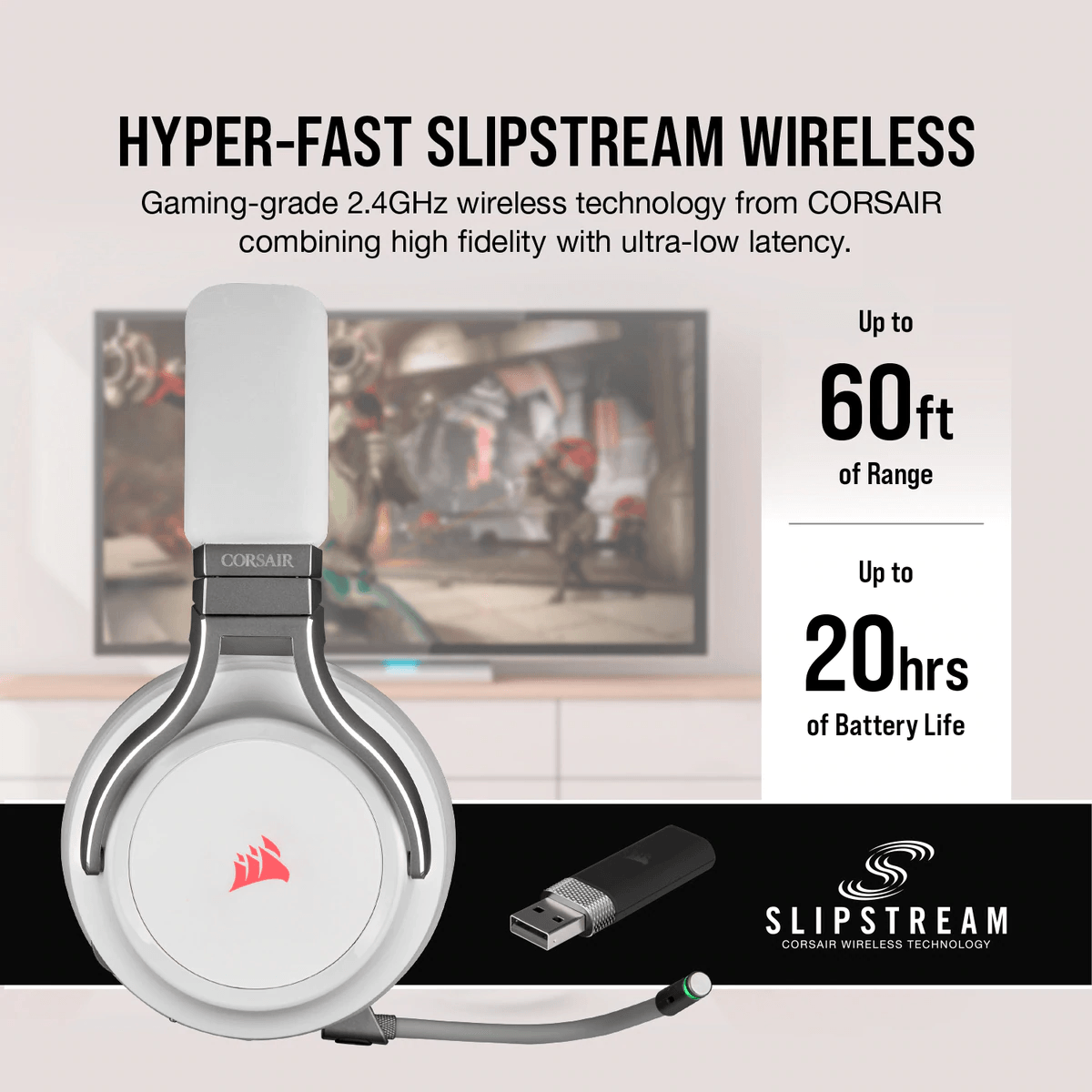 CORSAIR VIRTUOSO RGB WIRELESS HIGH-FIDELITY GAMING HEADSET WHITE (PC/PS4) - DataBlitz