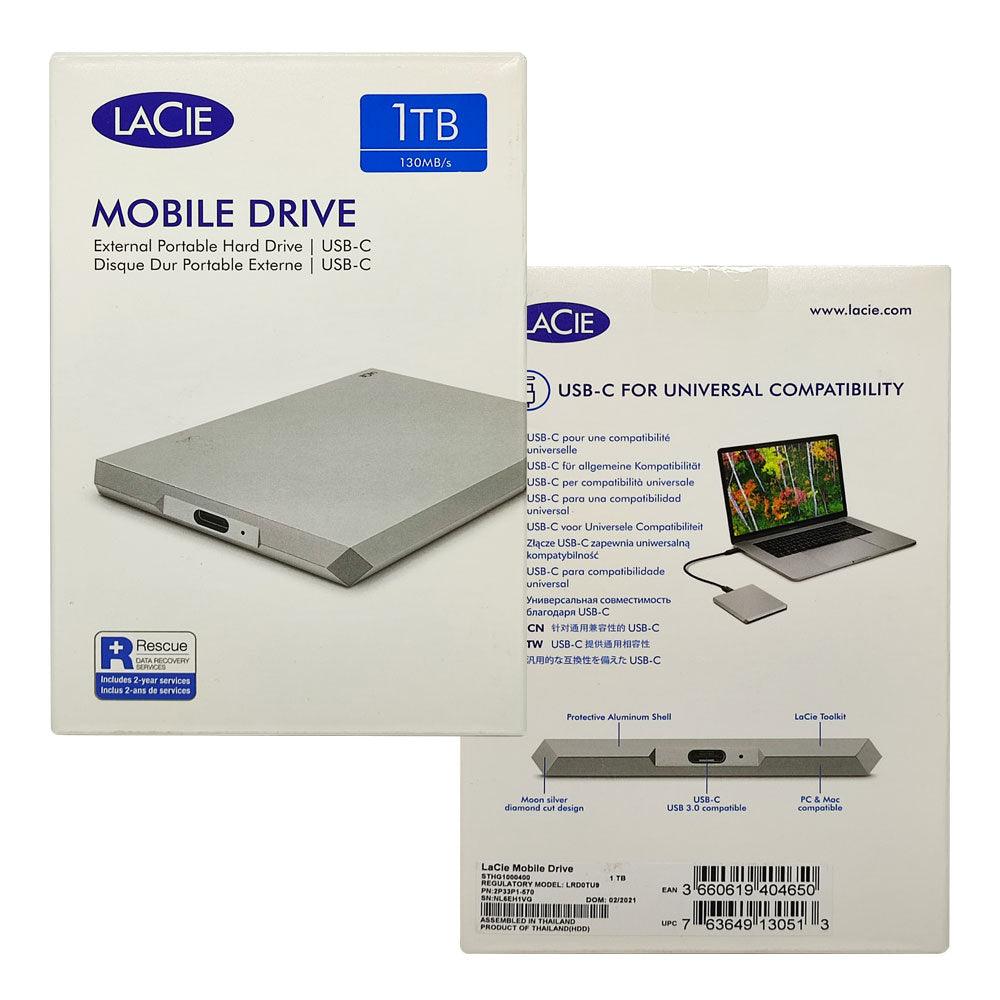 SEAGATE LACIE 1TB USB 3.0 TYPE-C PORTABLE EXTERNAL MOBILE HARD DRIVE (STHG1000400) - DataBlitz
