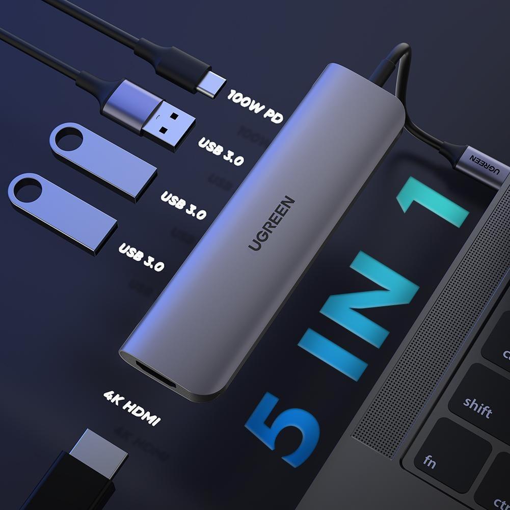 UGREEN USB-C 5-IN-1 MULTIFUNCTIONAL ADAPTER (CM136/50209) - DataBlitz