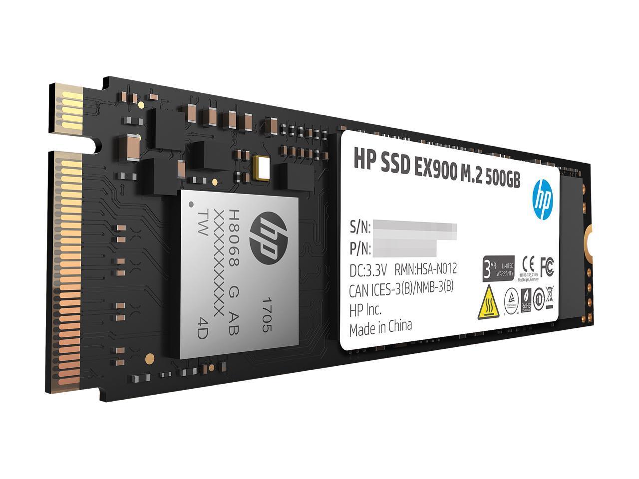 HP EX900 M.2 500GB PCIE Gen3 X4 NVME 3D TLC NAND Internal SSD (2YY44AA#UUF) - DataBlitz