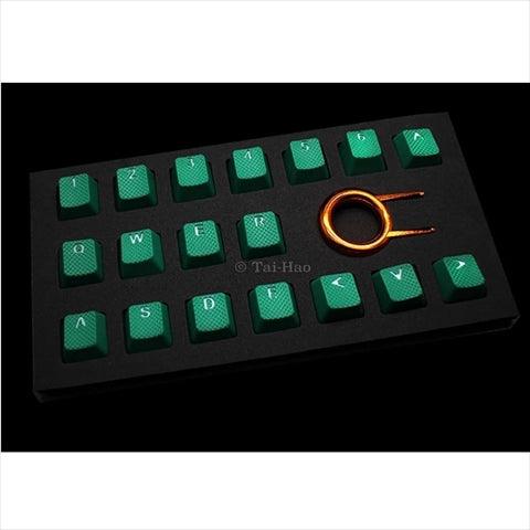 TAIHAO RUBBER DOUBLE SHOT BACKLIT GAMING KEYCAPS SET FOR CHERRY MX SWITCH TYPE (18-KEYS) (GREEN) - DataBlitz