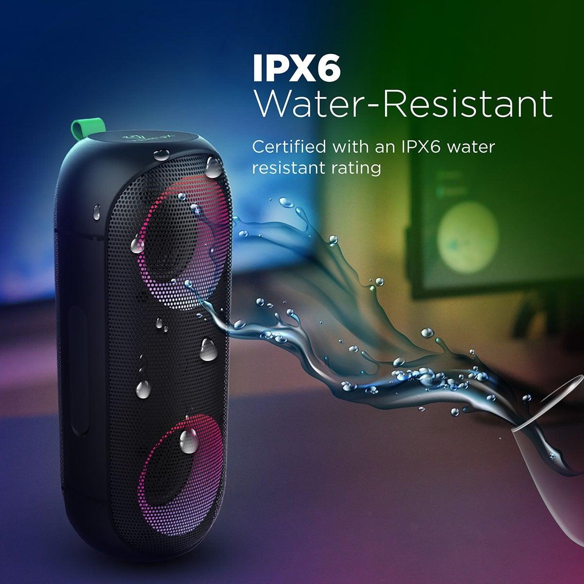 VERTUX RUMBA IMMERSIVE WIRELESS SPEAKERS WITH AURASYNC LED LIGHTS BLACK - DataBlitz