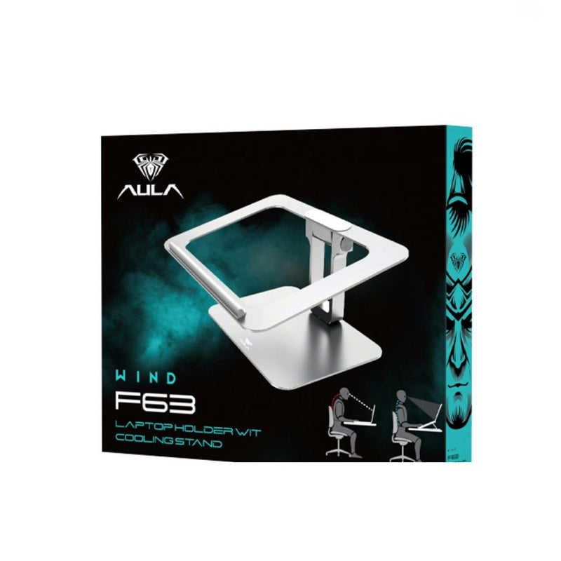 AULA Wind F63 Laptop Holder With Cooling Stand (Silver) - DataBlitz