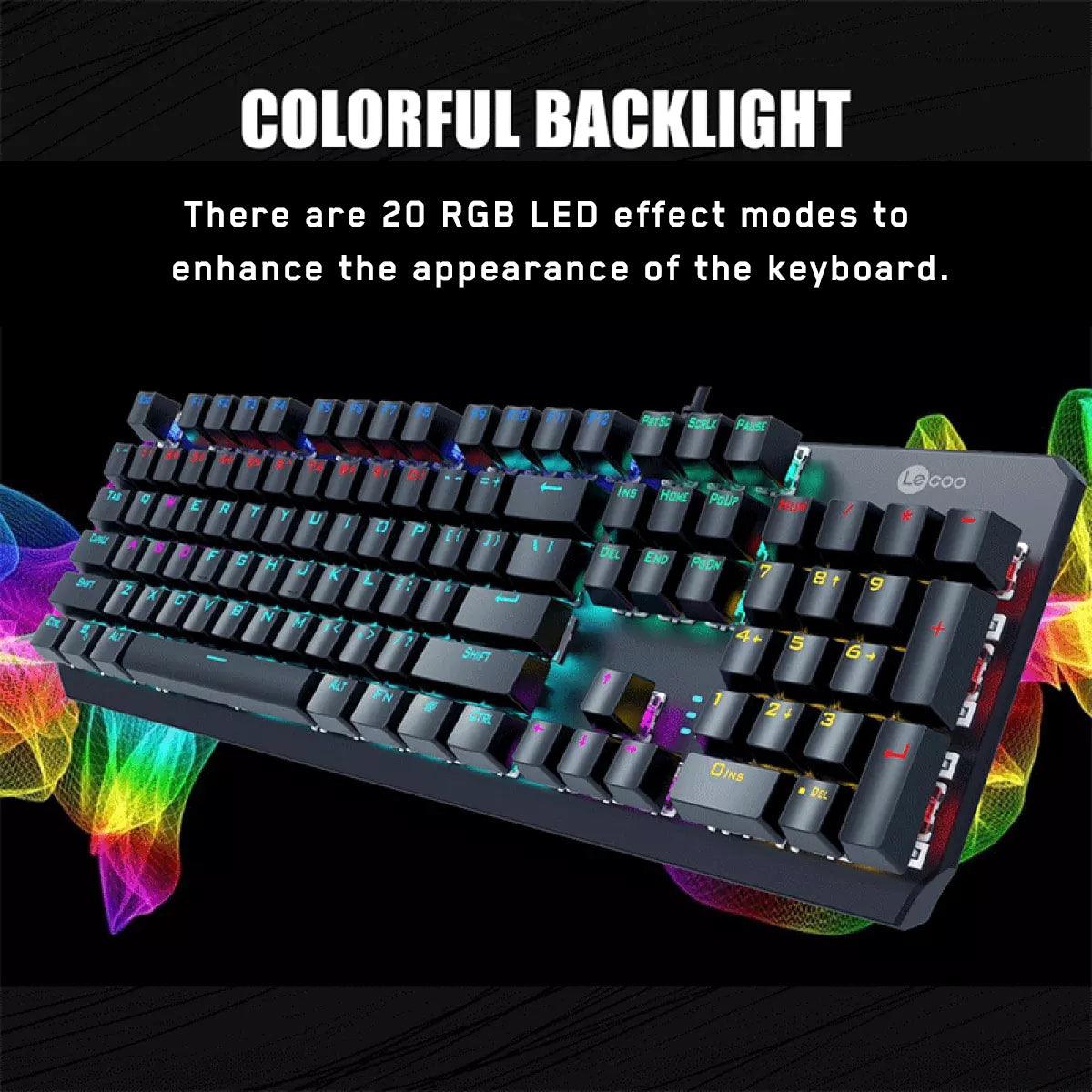 LECOO GK301 WIRED GAMING METAL GRAY KEYBOARD (BLUE SWITCH) - DataBlitz