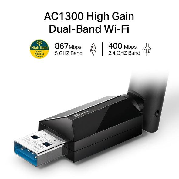 TP-Link AC1300 High Gain Wireless Dual-Band USB Adapter (Archer T3U PLUS) - DataBlitz