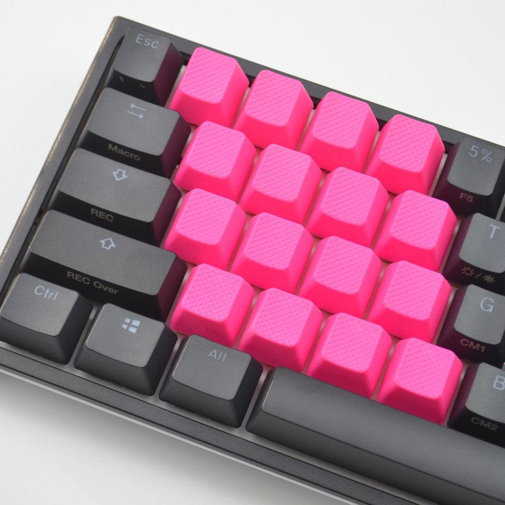 TAIHAO RUBBER DOUBLE SHOT BACKLIT GAMING KEYCAPS SET FOR CHERRY MX SWITCH TYPE (18-KEYS) (NEON PINK) - DataBlitz