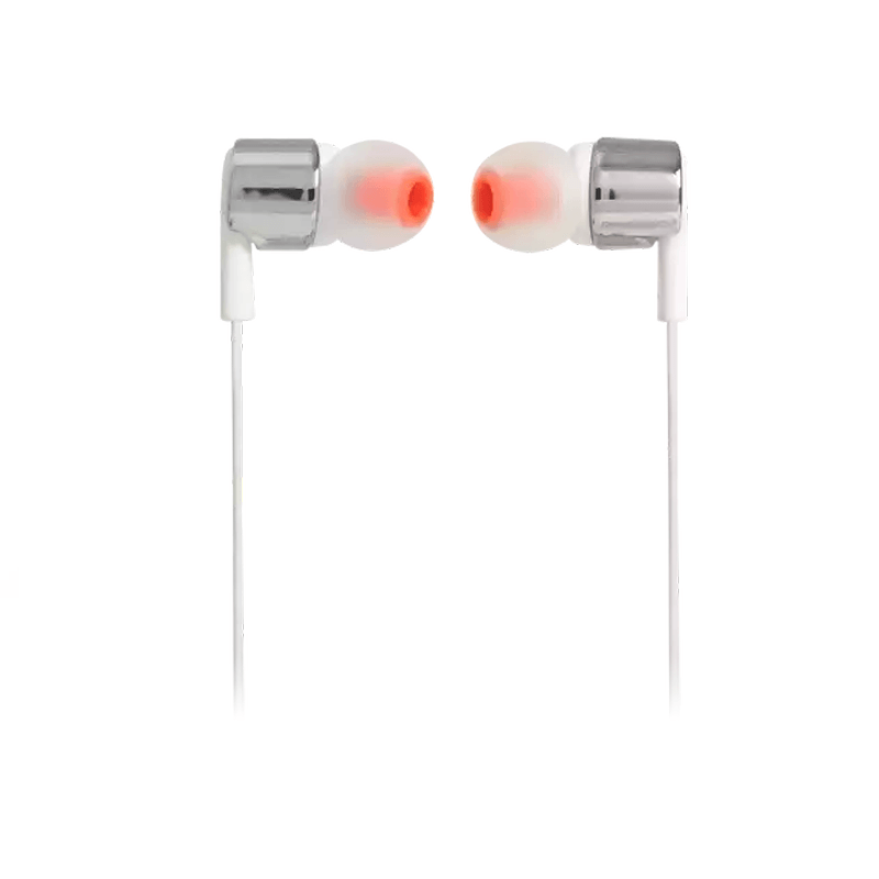 JBL TUNE 210 IN-EAR HEADPHONE WITH ONE-BUTTON REMOTE/MIC (WHITE/GRAY) - DataBlitz