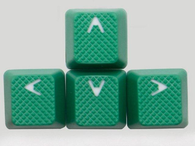 TAIHAO RUBBER DOUBLE SHOT BACKLIT GAMING KEYCAPS SET FOR CHERRY MX SWITCH TYPE (18-KEYS) (GREEN) - DataBlitz