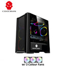 Coolman Ruby Gaming Case With 3X120MM RGB Fans (Black)