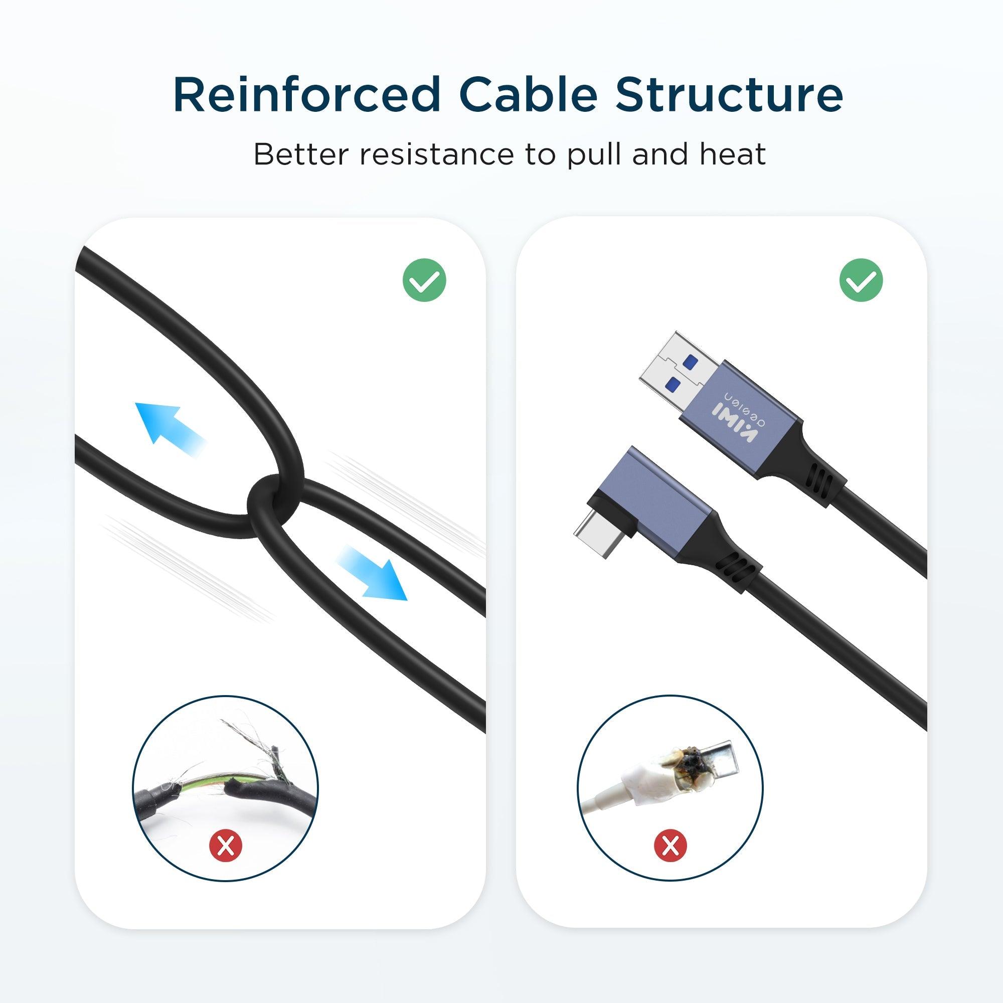 KIWI Design Aluminum Housing USB 3.2 Link Cable For Oculus Quest 2 (Black) (KW-QC-7-US) - DataBlitz