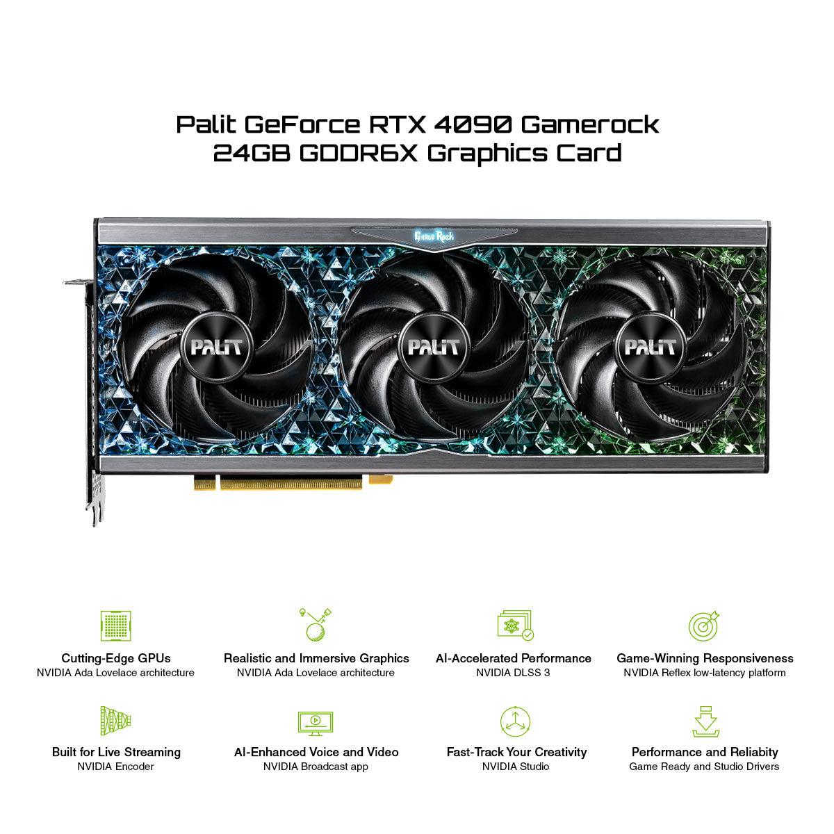 PALIT GeForce RTX 4090 Gamerock 24GB GDDR6X Graphics Card (Midnight Kaleidoscope) - DataBlitz